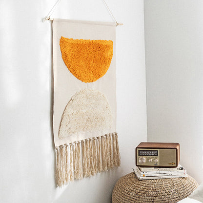 Avelena | Handgewebte geometrische Muster Quasten Wandbehang