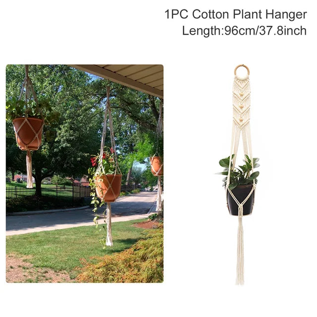 Avelena | Makramé-Pflanzen Stimmungsvolle Dekoration für Den Garten Oder Balkon Handgefertigtes Kunstwerk