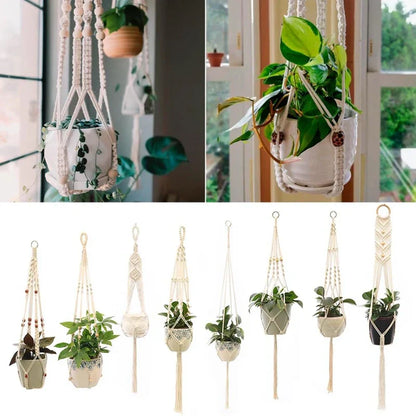 Avelena | Makramé-Pflanzen Stimmungsvolle Dekoration für Den Garten Oder Balkon Handgefertigtes Kunstwerk