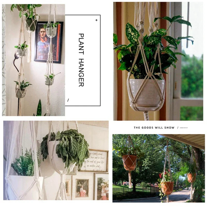 Avelena | Makramé-Pflanzen Stimmungsvolle Dekoration für Den Garten Oder Balkon Handgefertigtes Kunstwerk