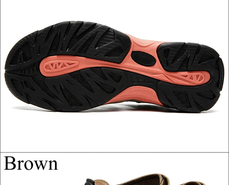 Avelena | Sommer Herren Outdoor Sandalen Strand Schuhe Echtes Leder Trekking Wandern