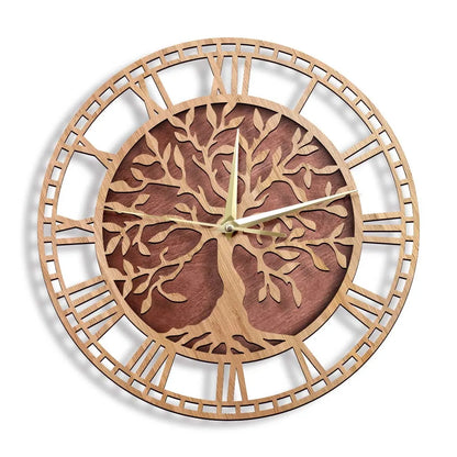 Avelena | WoodArt | Rustikale Wanduhr aus Holz im Vintage-Stil