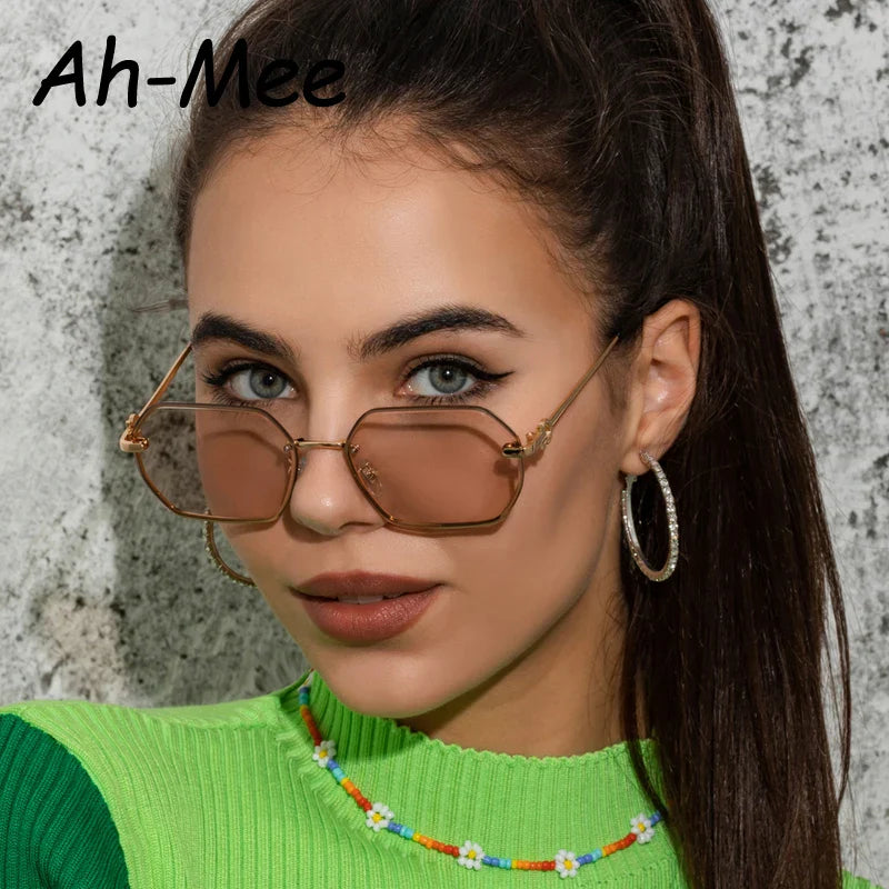 Avelena | Retro Metall Polygon Unisex Sonnenbrille