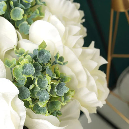 Avelena | 6 Stück. Schöne Pfingstrose Mohn Künstliche Seidenblumen Weißer Strauß Vase Für Zuhause Feier Herbst Hochzeit Diy Dekoration Künstliche Blumen