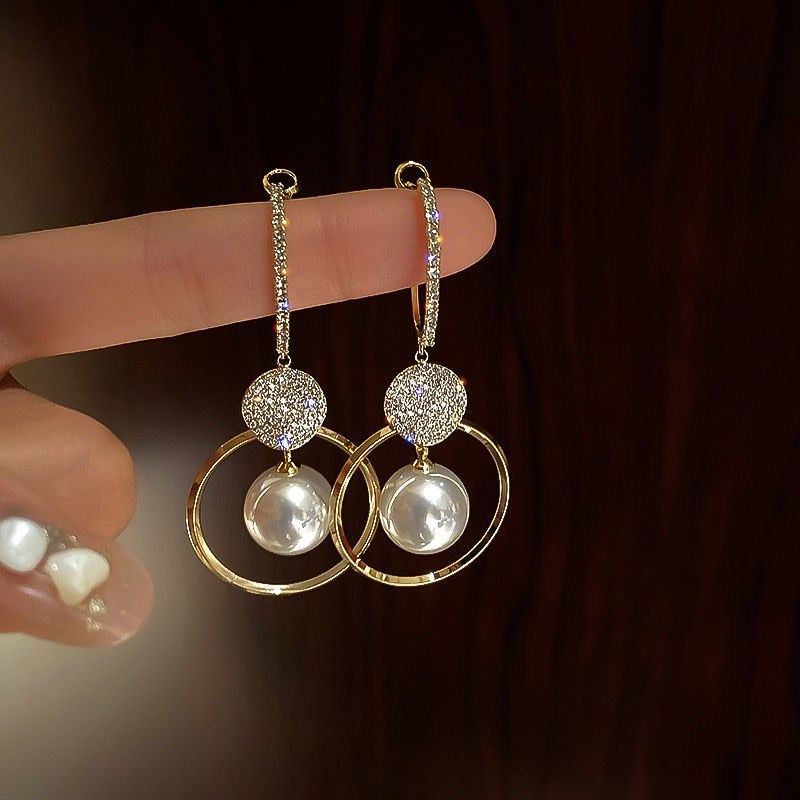 Avelena | Zirkonia und Perle Luxus Ohrringe Alara