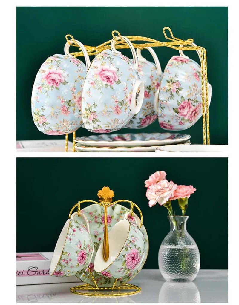 Avelena | Elegante Bone China Porzellan Kaffeetasse - Luxuriöses und einzigartiges Design