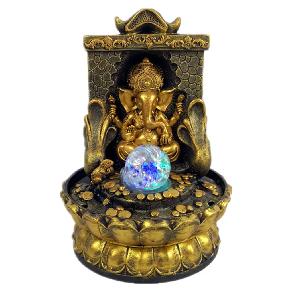 Avelena | Atemberaubende Ganesha-Statue mit LED-Innen-Wasserquelle