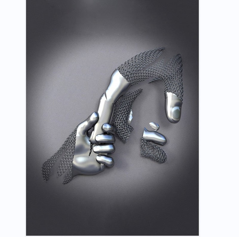 Avelena | Metallfigur Statues Stile Abstraktes Leinwandgemälde Paare Wandkunst Liebes-Skulptur Poster Druck Wohnkultur Wohnzimmer Geschenke