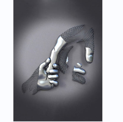 Avelena | Metallfigur Statues Stile Abstraktes Leinwandgemälde Paare Wandkunst Liebes-Skulptur Poster Druck Wohnkultur Wohnzimmer Geschenke