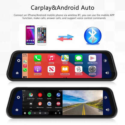 Avelena | VisionMirror Pro – Ultra HD Spiegel Dash Cam mit kabellosem CarPlay & Android Auto