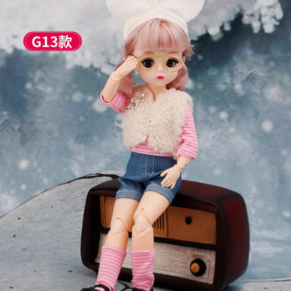 Avelena | Charmante 30Cm Bjd Puppe Winterkleid Set