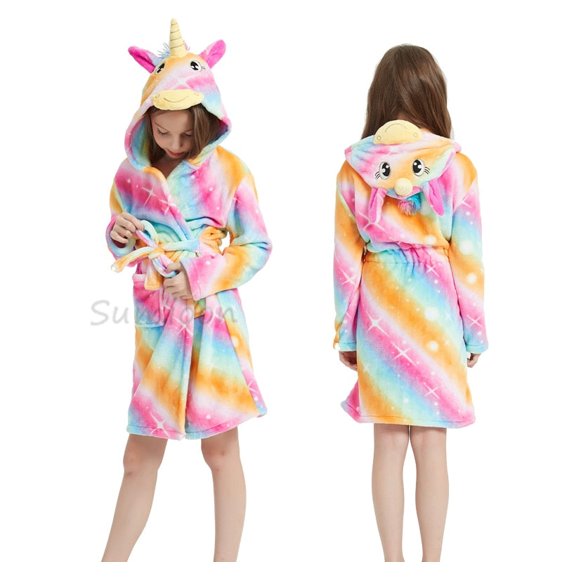 Avelena | Kinder Einhorn Bademantel