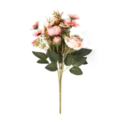 Avelena | Künstliche Blumen Kleine Asphaltrose Vasen für Wohnkultur Hochzeitsdekoration Blätter Näharbeiten Ornament Topf Weihnachten