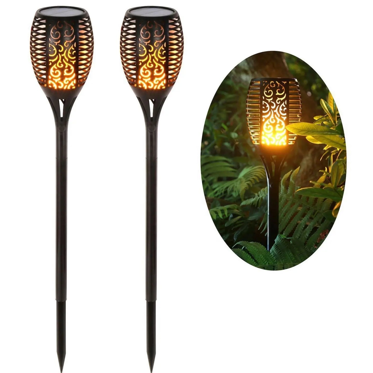 Avelena | Solar Flame Lights Blinkende Led Wasserdichte Außenweglichter