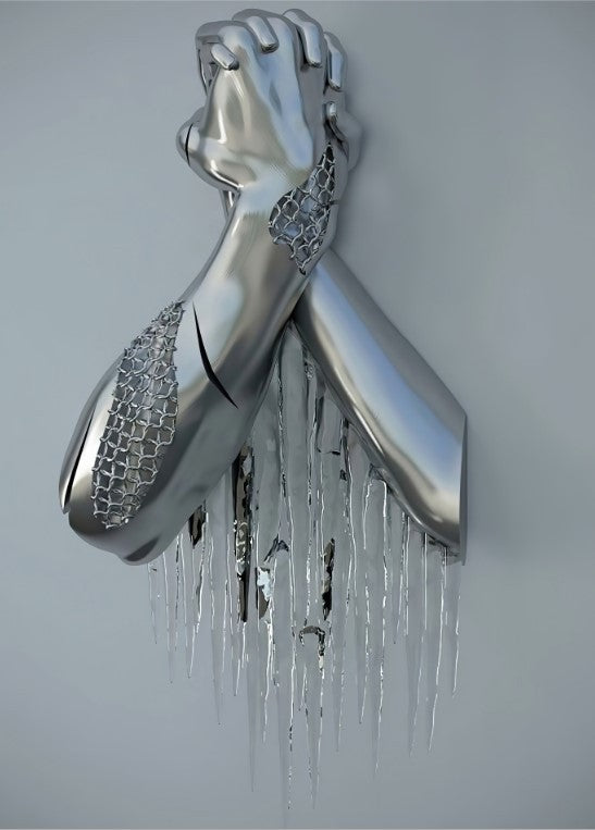 Avelena | Metallfigur Statues Stile Abstraktes Leinwandgemälde Paare Wandkunst Liebes-Skulptur Poster Druck Wohnkultur Wohnzimmer Geschenke