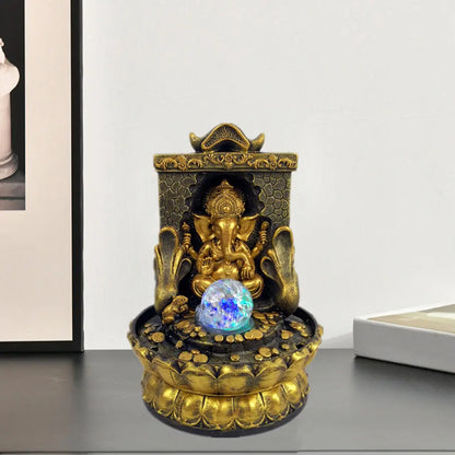Avelena | Atemberaubende Ganesha-Statue mit LED-Innen-Wasserquelle