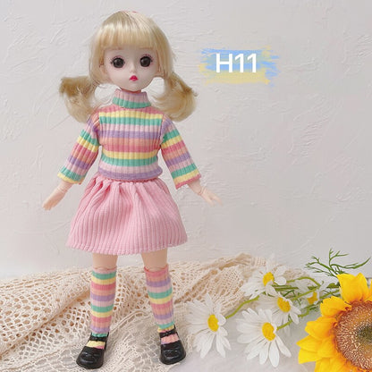 Avelena | Charmante 30Cm Bjd Puppe Winterkleid Set