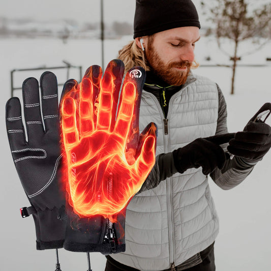 Avelena | beheizte Handschuhe für Männer UK – thermische wasserdichte Winterhandschuhe mit Heizung & Touchscreen-Griff