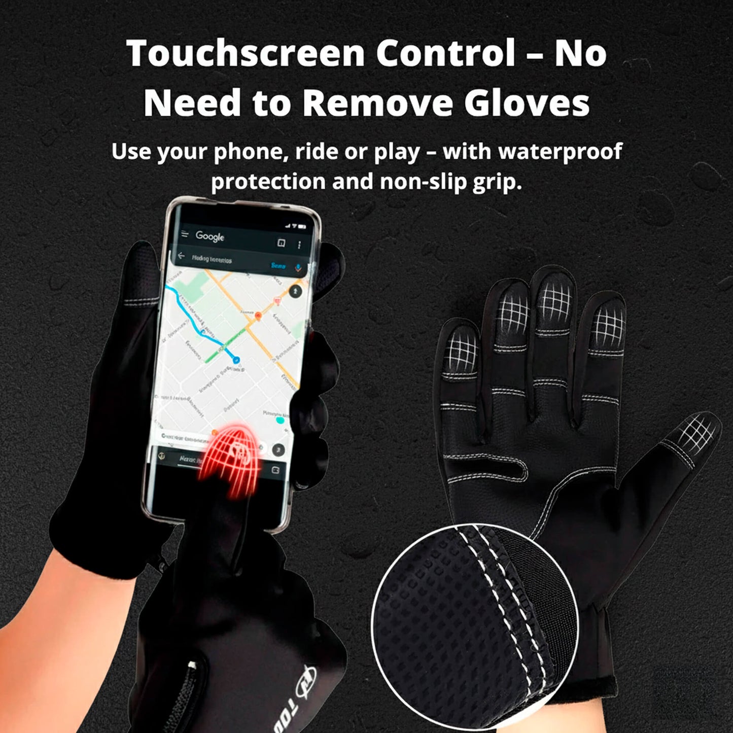 Avelena | beheizte Handschuhe für Männer UK – thermische wasserdichte Winterhandschuhe mit Heizung & Touchscreen-Griff