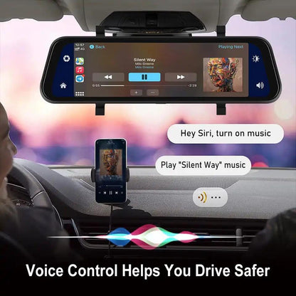 Avelena | VisionMirror Pro – Ultra HD Spiegel Dash Cam mit kabellosem CarPlay & Android Auto