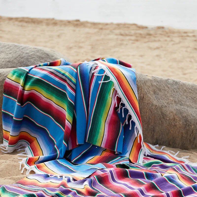 Avelena | Boho Vibrant Mexikanische Serape Decke