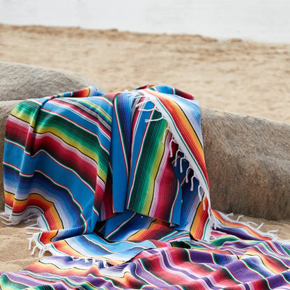 Avelena | Boho Vibrant Mexikanische Serape Decke