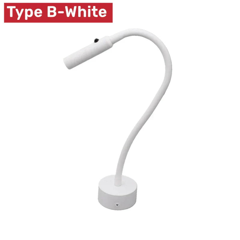 Avelena | Moderne Flexible LED-Lese-Wandlampe mit Schalter für Schlafzimmer und Studium - 1W/3W