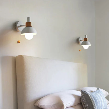 Avelena | Nachttisch LED Wandleuchte mit Schalter Nordic Modern E27 Holzwandleuchten Innenbeleuchtung Schlafzimmer Wohnzimmer Küche