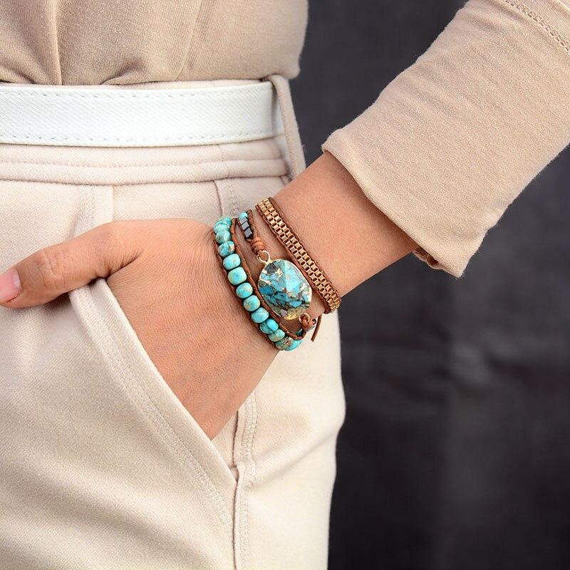 Avelena | Türkis Beruhigende Energie Wrap Armband Elara