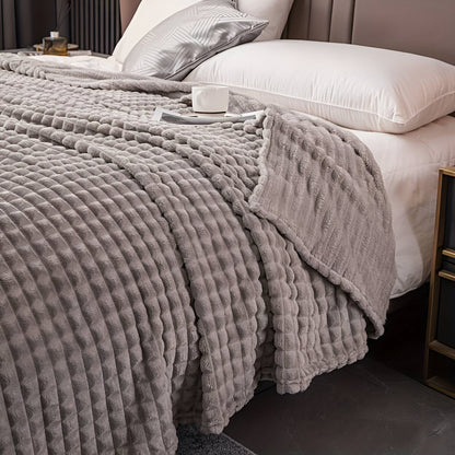 Avelena | EliteWave Plaid - Ultrafluffy strukturierte korallfarbene Fleece-Decke