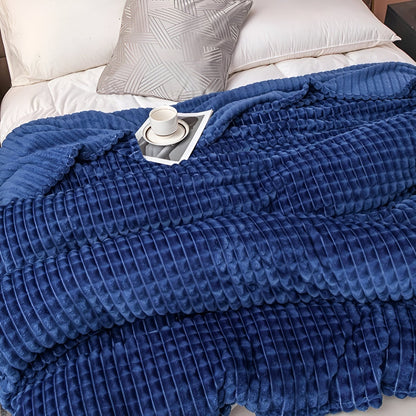 Avelena | EliteWave Plaid - Ultrafluffy strukturierte korallfarbene Fleece-Decke