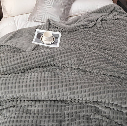 Avelena | EliteWave Plaid - Ultrafluffy strukturierte korallfarbene Fleece-Decke