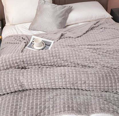 Avelena | EliteWave Plaid - Ultrafluffy strukturierte korallfarbene Fleece-Decke