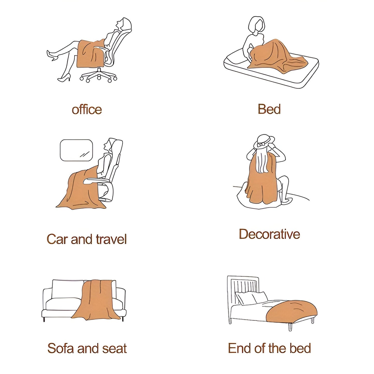 Avelena | EliteWave Plaid - Ultrafluffy strukturierte korallfarbene Fleece-Decke