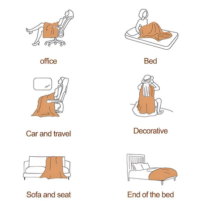 Avelena | EliteWave Plaid - Ultrafluffy strukturierte korallfarbene Fleece-Decke