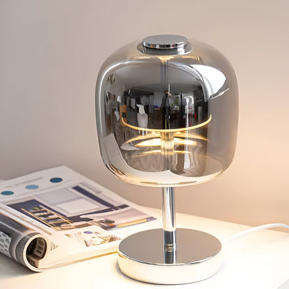 Avelena | Gleam Lamp - Stylische rauchgraue Glaslampe USB-betriebenes dimmbares Licht