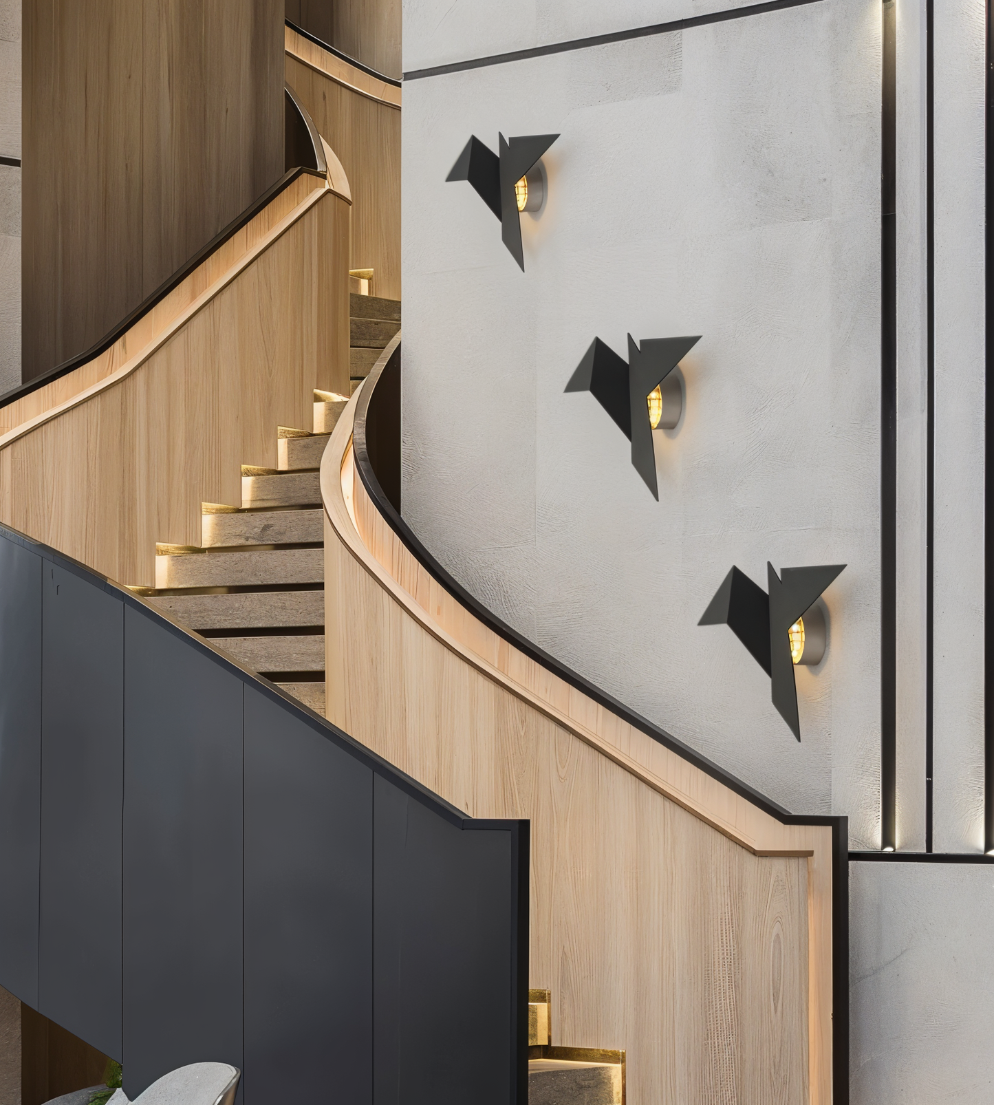 Avelena | OriTori Wandleuchte - Geometrische Origami Vogel Wandleuchte - Japanischer Stil Wandleuchte Design