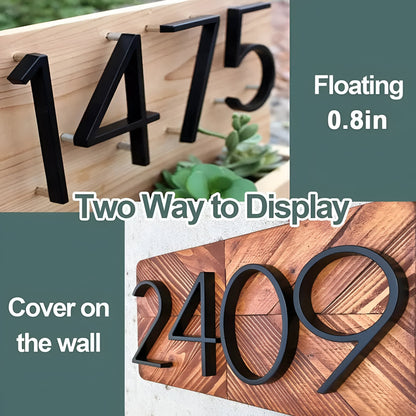 Avelena | Schwarz Ganz Hausnummer  -  Hausnummer Modern  -  Hausnummer Schild