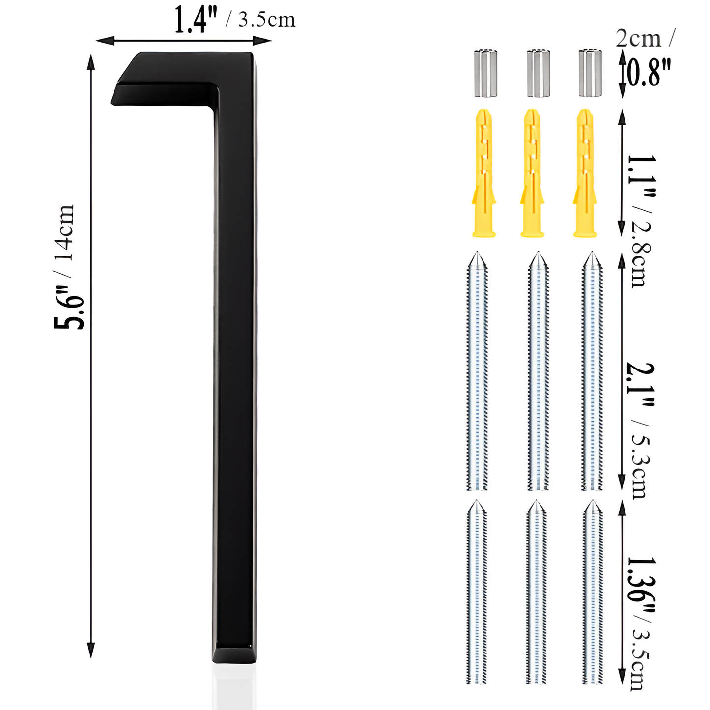 Avelena | Schwarz Ganz Hausnummer  -  Hausnummer Modern  -  Hausnummer Schild