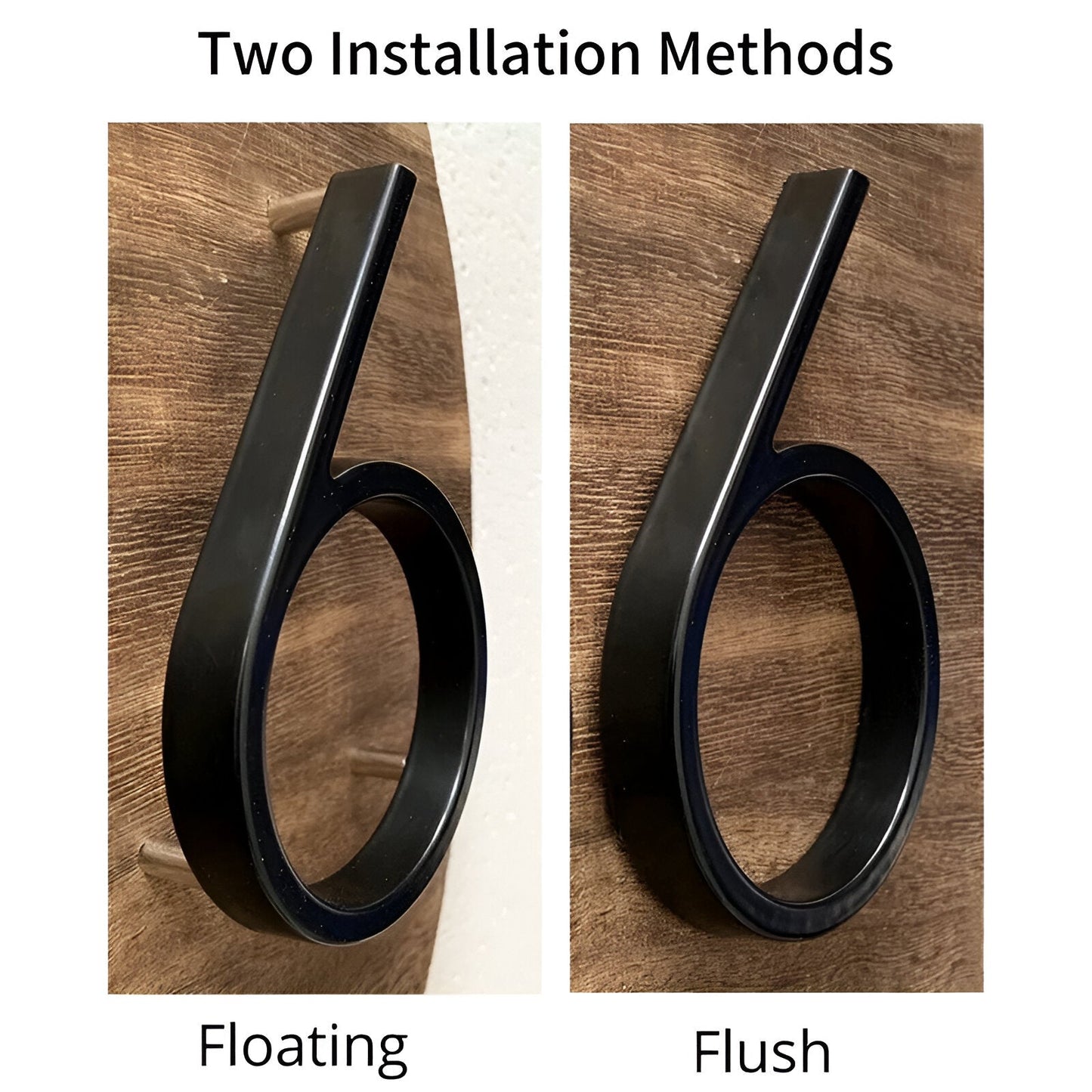 Avelena | Schwarz Ganz Hausnummer  -  Hausnummer Modern  -  Hausnummer Schild