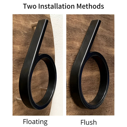 Avelena | Schwarz Ganz Hausnummer  -  Hausnummer Modern  -  Hausnummer Schild