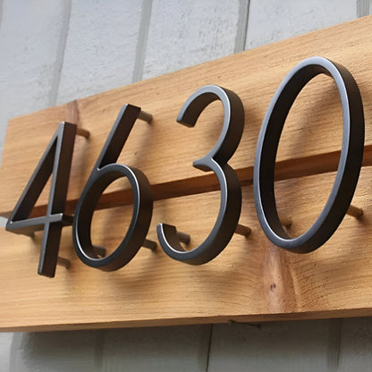 Avelena | Schwarz Ganz Hausnummer  -  Hausnummer Modern  -  Hausnummer Schild