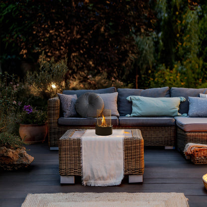 Avelena | SleekFlame - Stilvolle schwarze Metallbasis Tischfeuerstelle