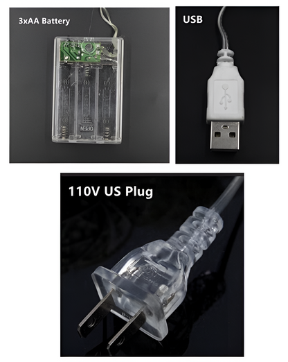 Avelena | Sparkle Lichterkette - Dekorative Kugel, Blumen, Stern, Schneeflocke LED Lichterkette