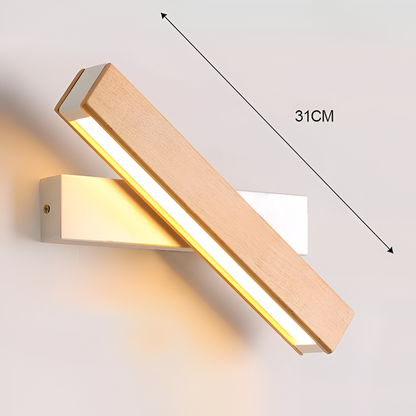 Avelena | TwistLED Wandlampe - 360° drehbare rechteckige LED-Wandlampe aus Holz