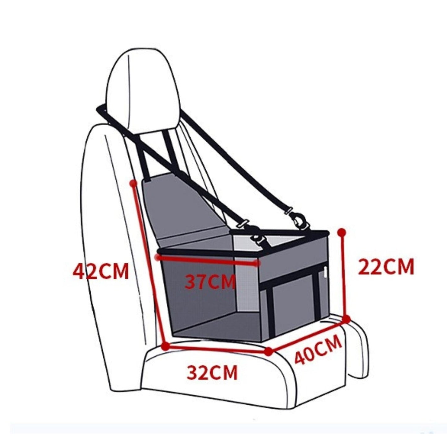 Avelena | AutoPaw erhöhter Autositz für Hunde – Wasserdicht, rutschfest und sicher für unterwegs