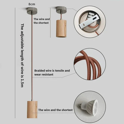 Avelena | Skandinavische Holz Hängeleuchte – Minimalistisches Design für Wohnzimmer und Schlafzimmer | Natürlicher Holzlook