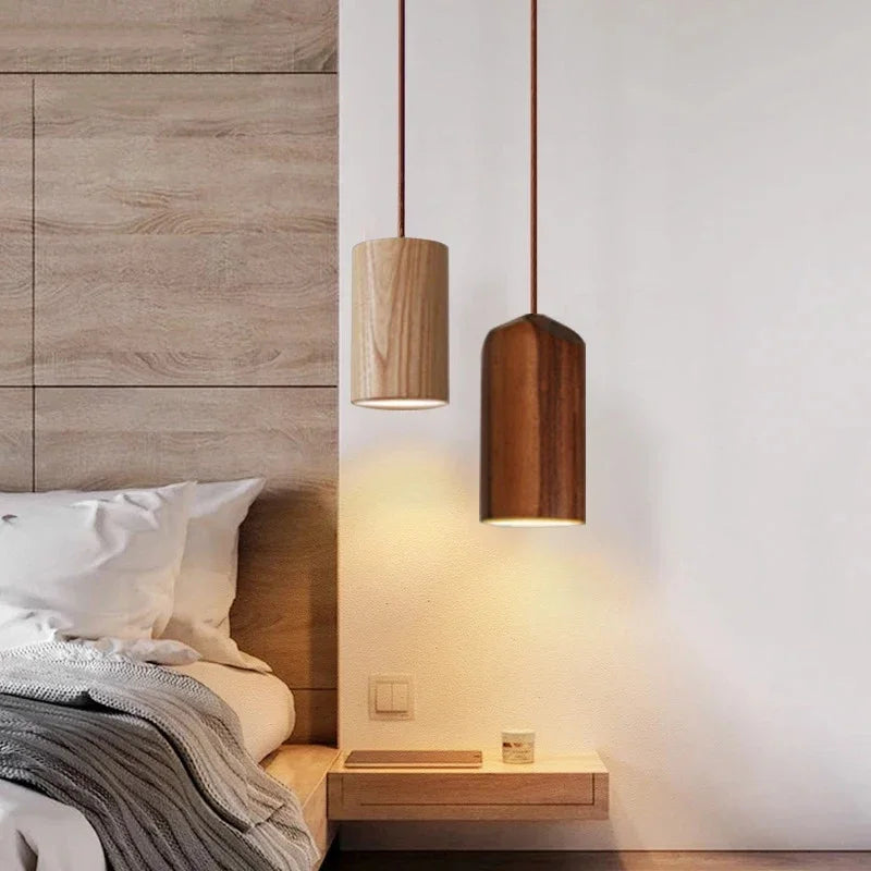 Avelena | Skandinavische Holz Hängeleuchte – Minimalistisches Design für Wohnzimmer und Schlafzimmer | Natürlicher Holzlook