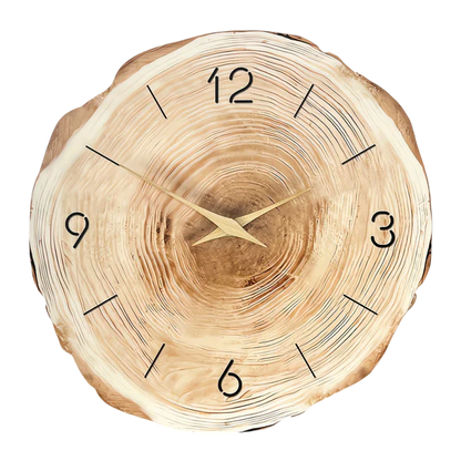 Avelena | Stille Holz Wanduhr mit natürlicher Holztextur