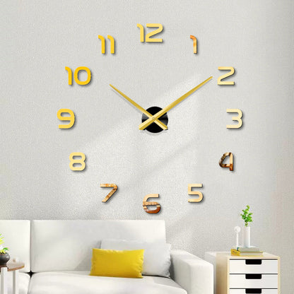 Avelena | Time Master Fashion 3D Große Wanduhren Spiegelaufkleber